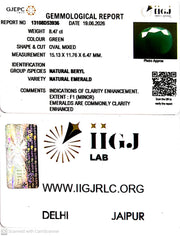 8.47/CT Natural Panna Stone with Govt. Lab Certificate-13108D53936